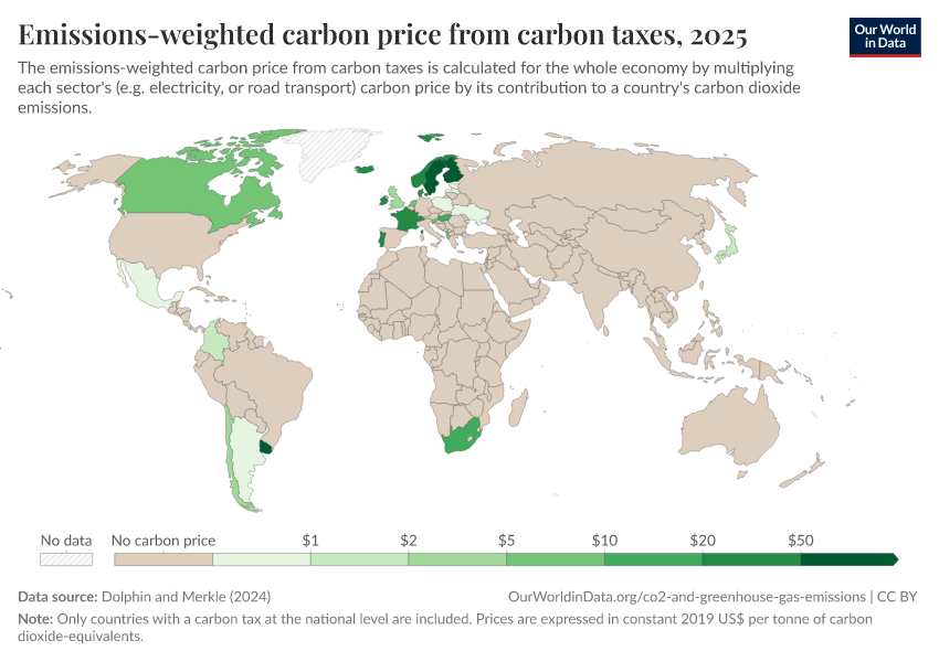 A thumbnail of the "Emissions-weighted carbon price" chart