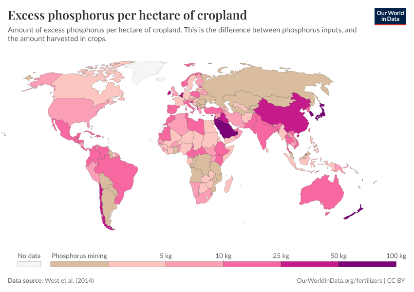 A thumbnail of the "Excess phosphorus per hectare of cropland" chart