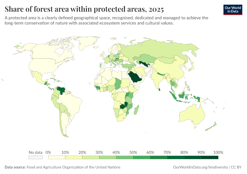 A thumbnail of the "Share of forest area within protected areas" chart