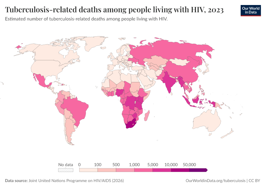 A thumbnail of the "Tuberculosis-related deaths among people living with HIV" chart