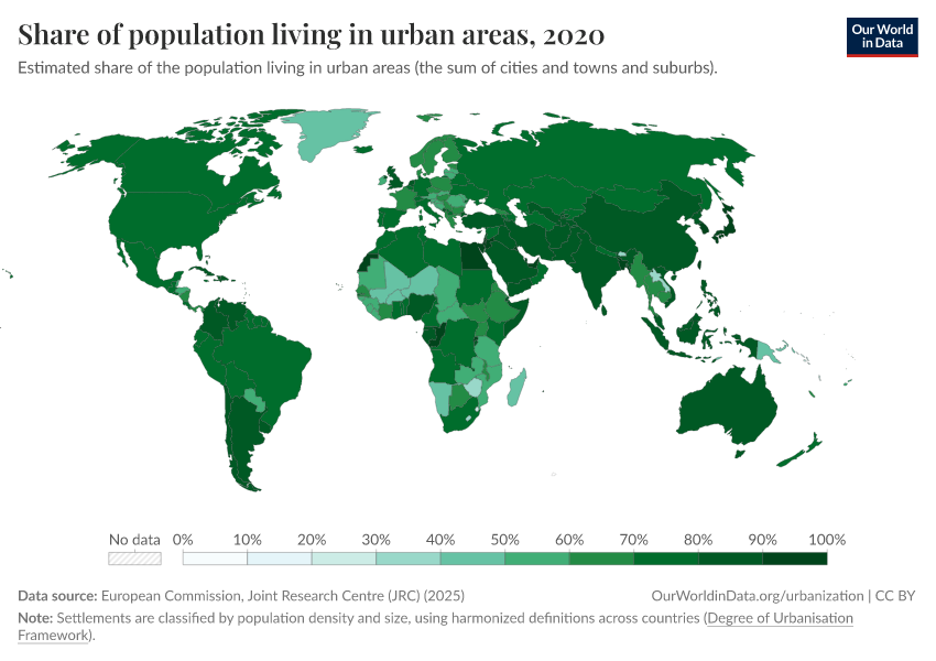 A thumbnail of the "Share of people living in urban areas" chart